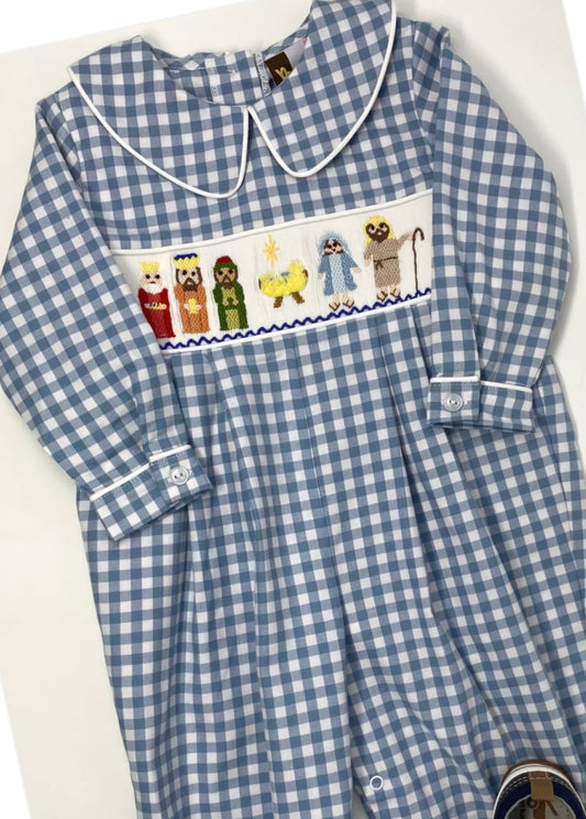 Nativity Smocked Boy Bubble