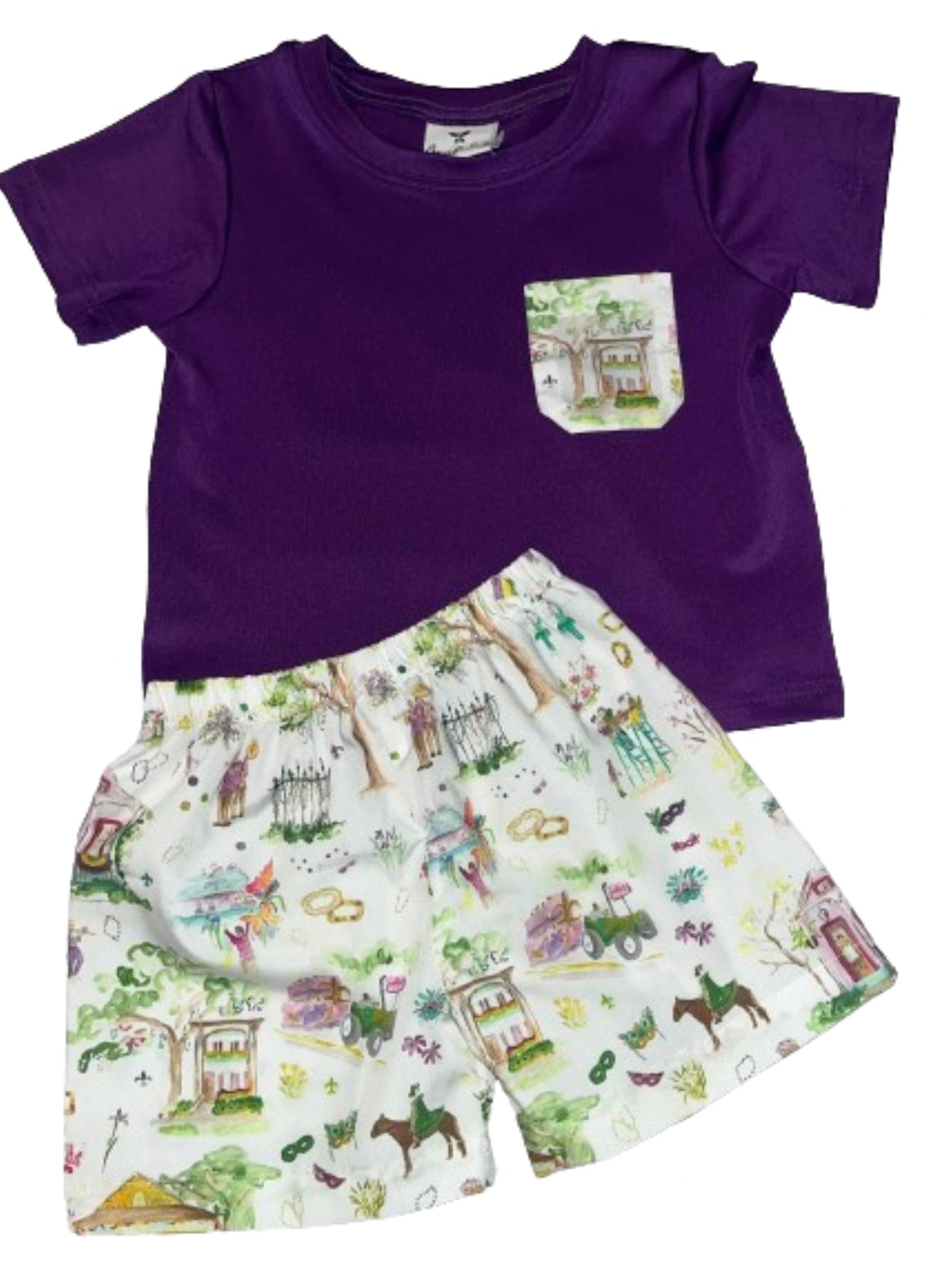 New Orleans Mardi Gras Short Set