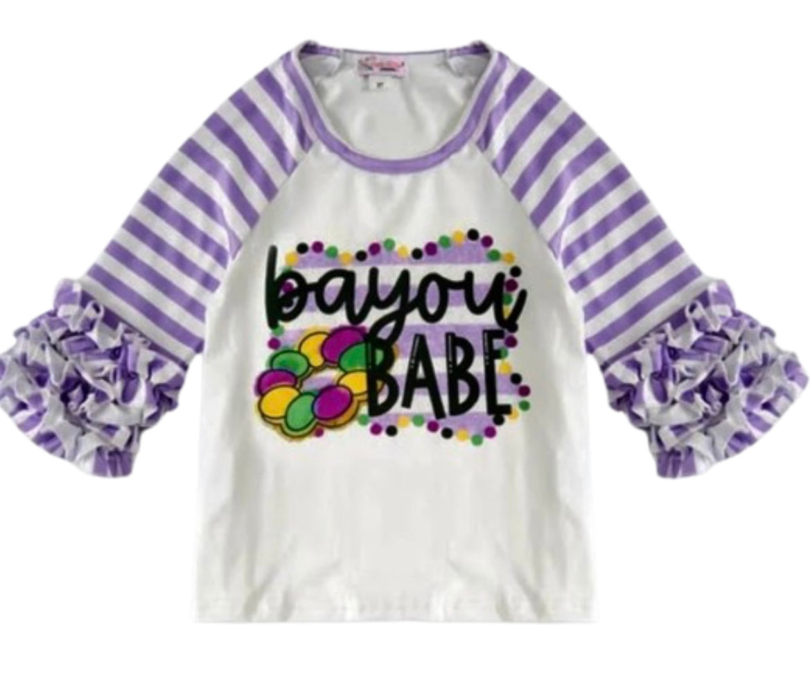 Bayou Babe Mardi Gras Raglan