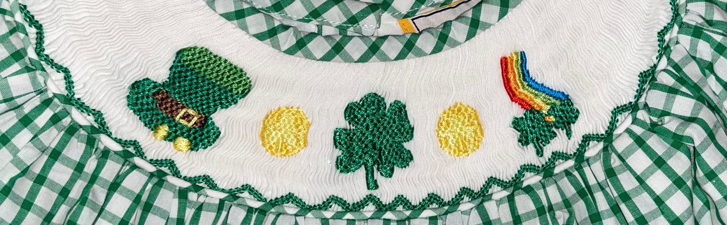 Smocked St. Patrick's Day Bishop Dress