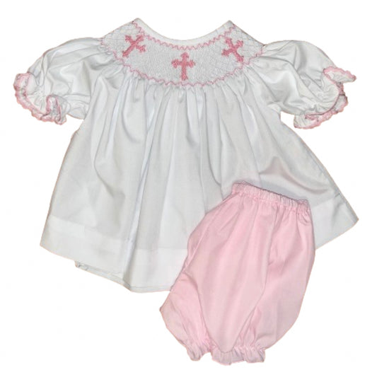 Smocked Crosses Bloomer Set