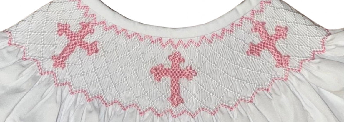 Smocked Crosses Bishop Dress