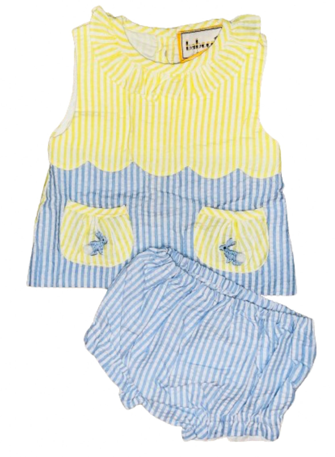 Seersucker Bunny Bloomer Set (Sale)