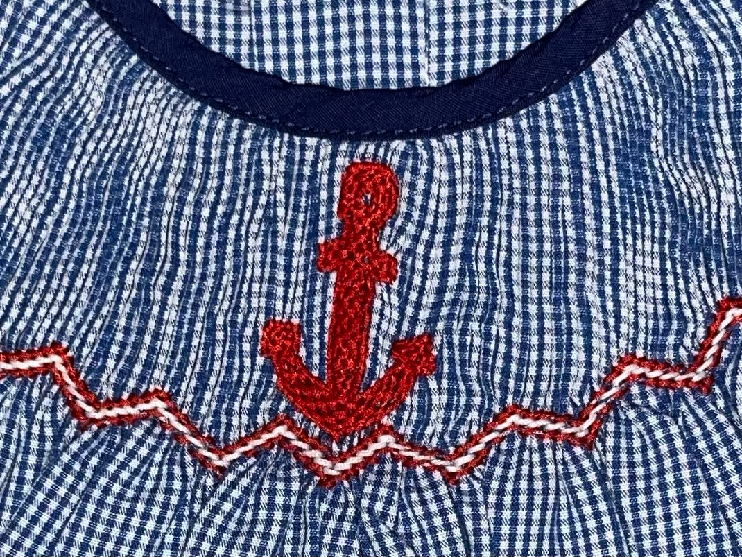 Smocked Anchor Dress with Bucket Hat