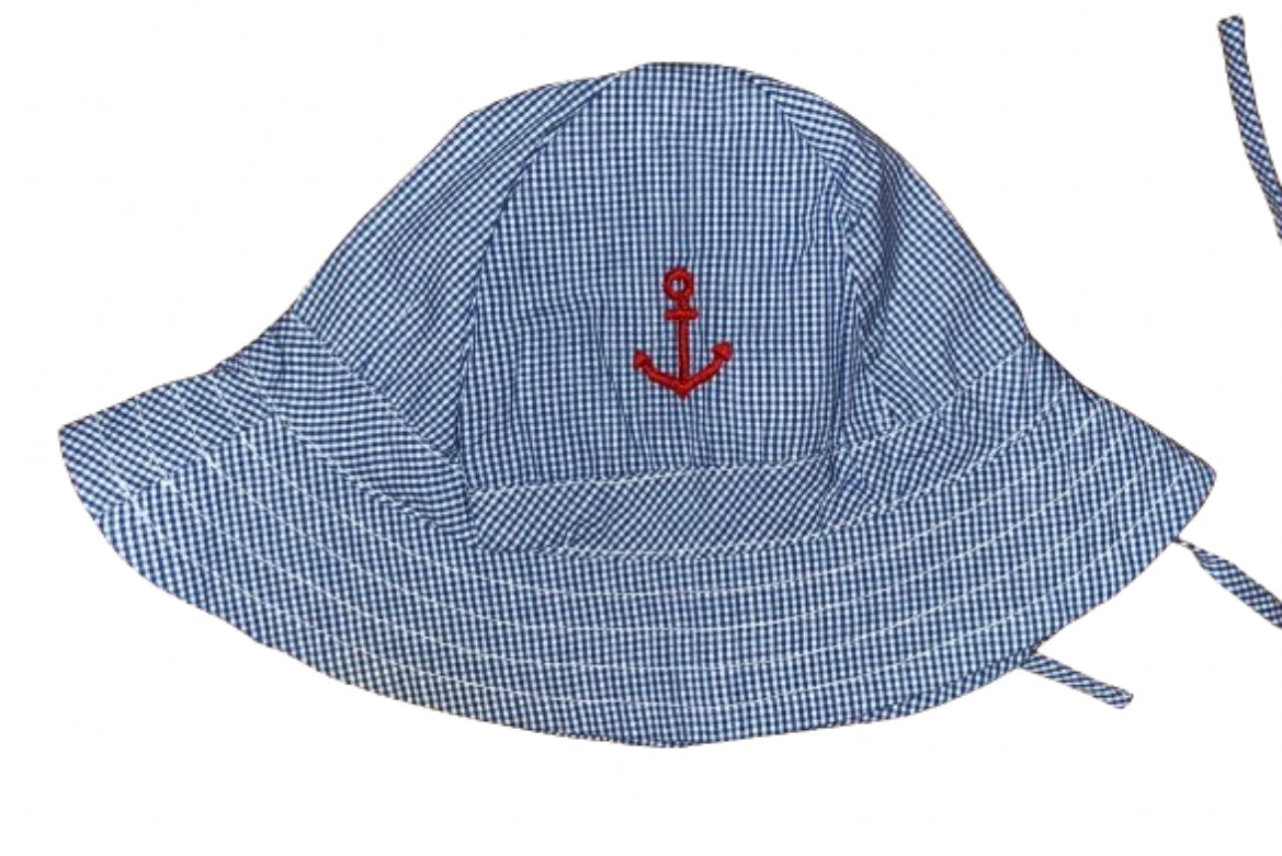 Smocked Anchor Dress with Bucket Hat