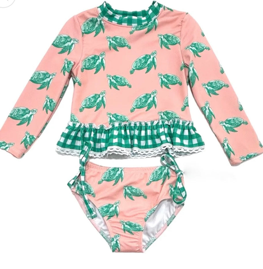 Sea Turtles Rashguard Tankini Set