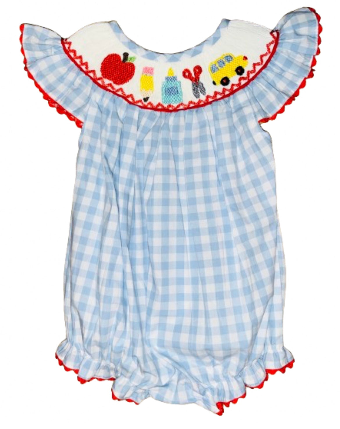 School Days Smocked Girl Bubble