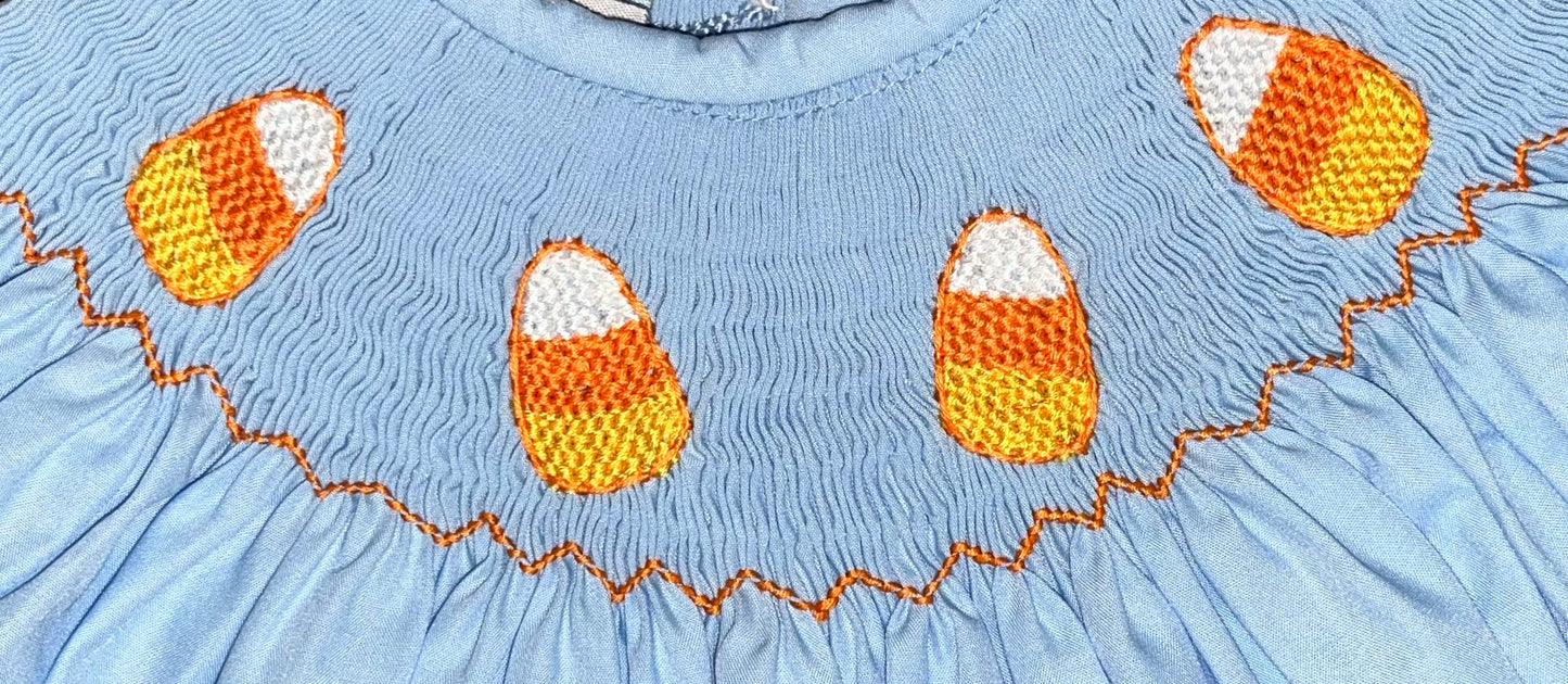 Smocked Candy Corn Bloomer Set