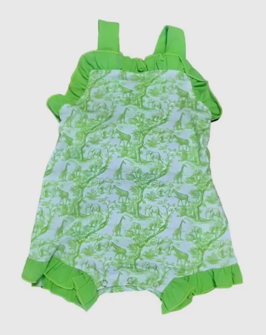 Safari Toile Ruffled Sunsuit