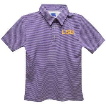 LSU Embroidered Striped Polo