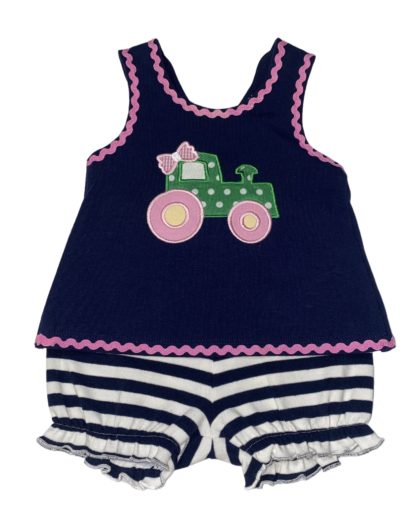 Tractor Applique GIrl Set