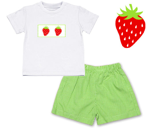 Smocked Strawberry Short Set