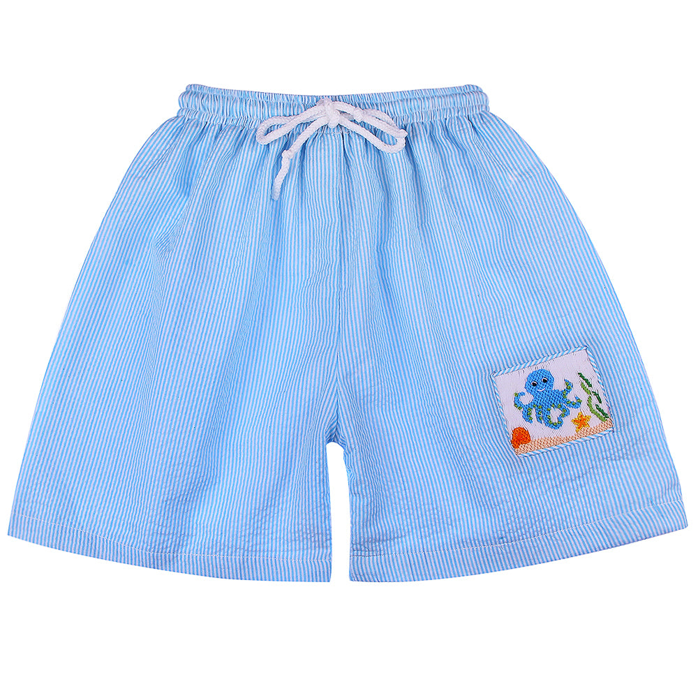 "Under the Sea" Smocked Swim Trunks