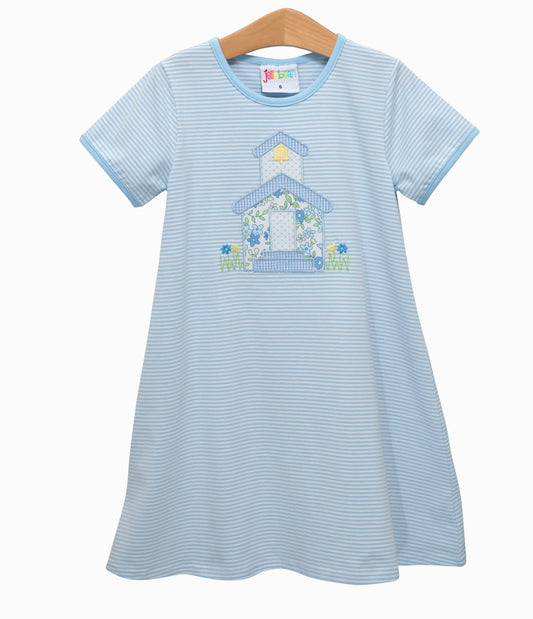 Appliqued Schoolhouse Dress