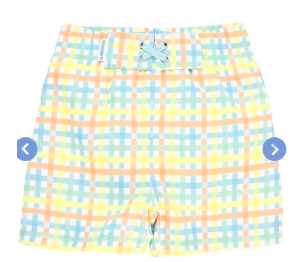 Summer Gingham Swim Trunks (3-6M)