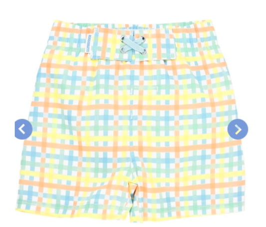 Summer Gingham Swim Trunks (3-6M)