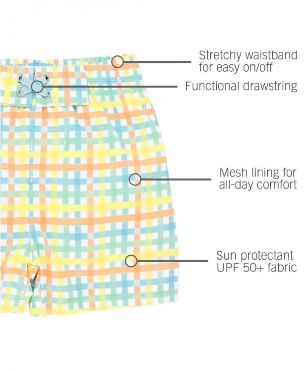 Summer Gingham Swim Trunks (3-6M)