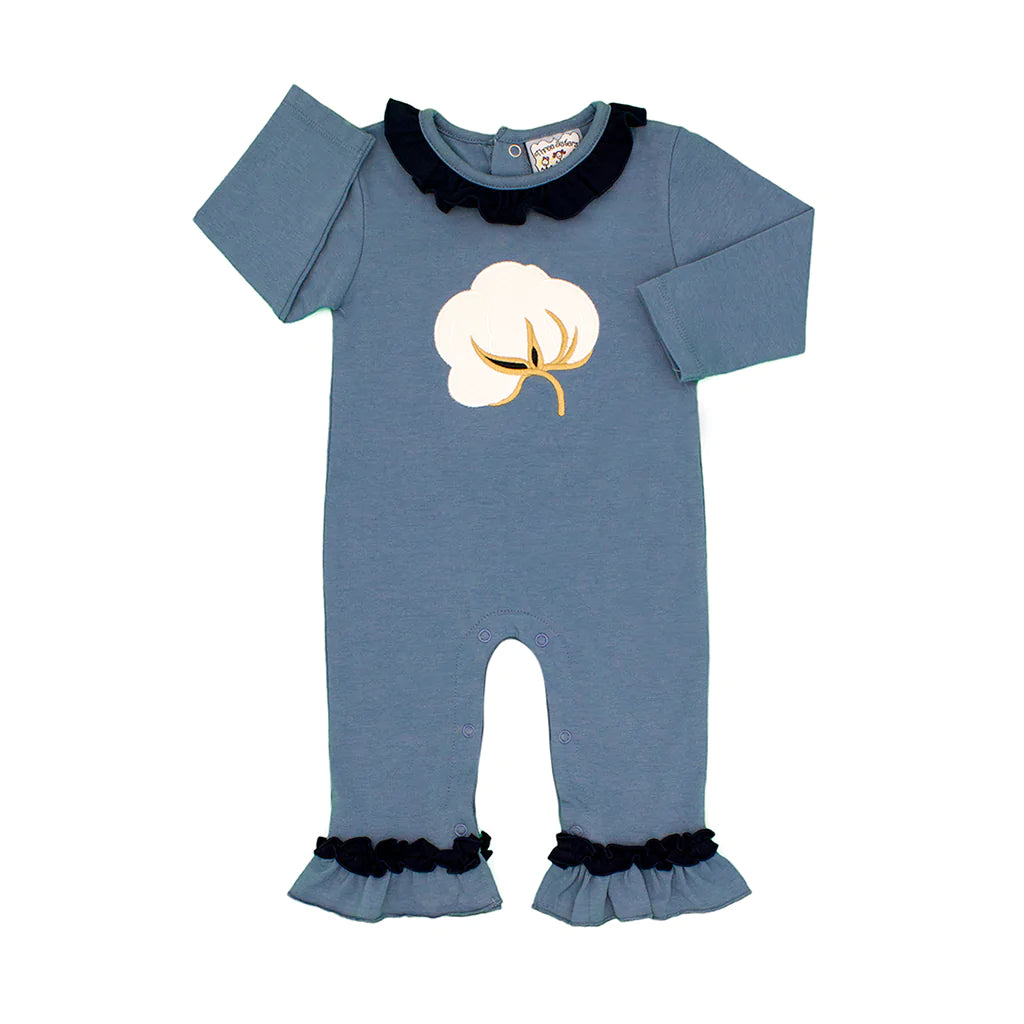 Cotton Boll Applique Girl Romper (Last Ones - 3M)