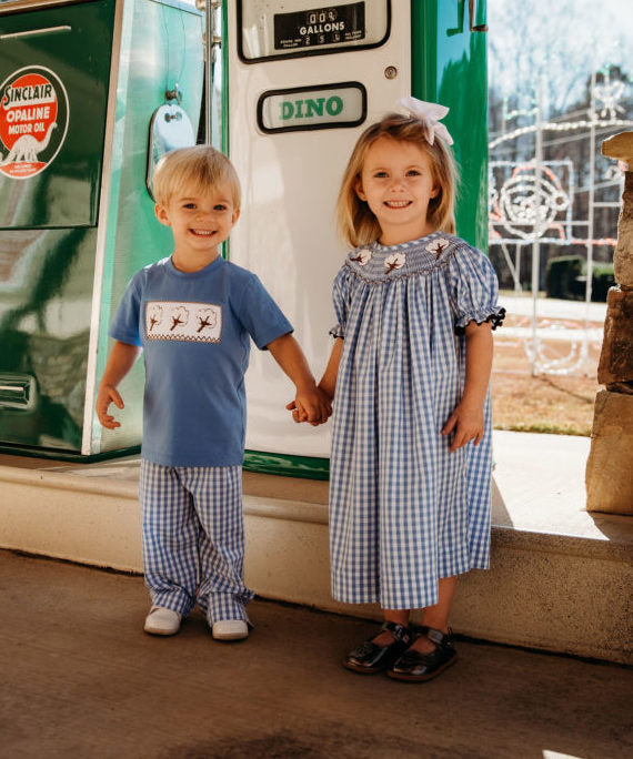 Smocked Bishop Dress with Cotton Bolls (Last One - Size 4T)