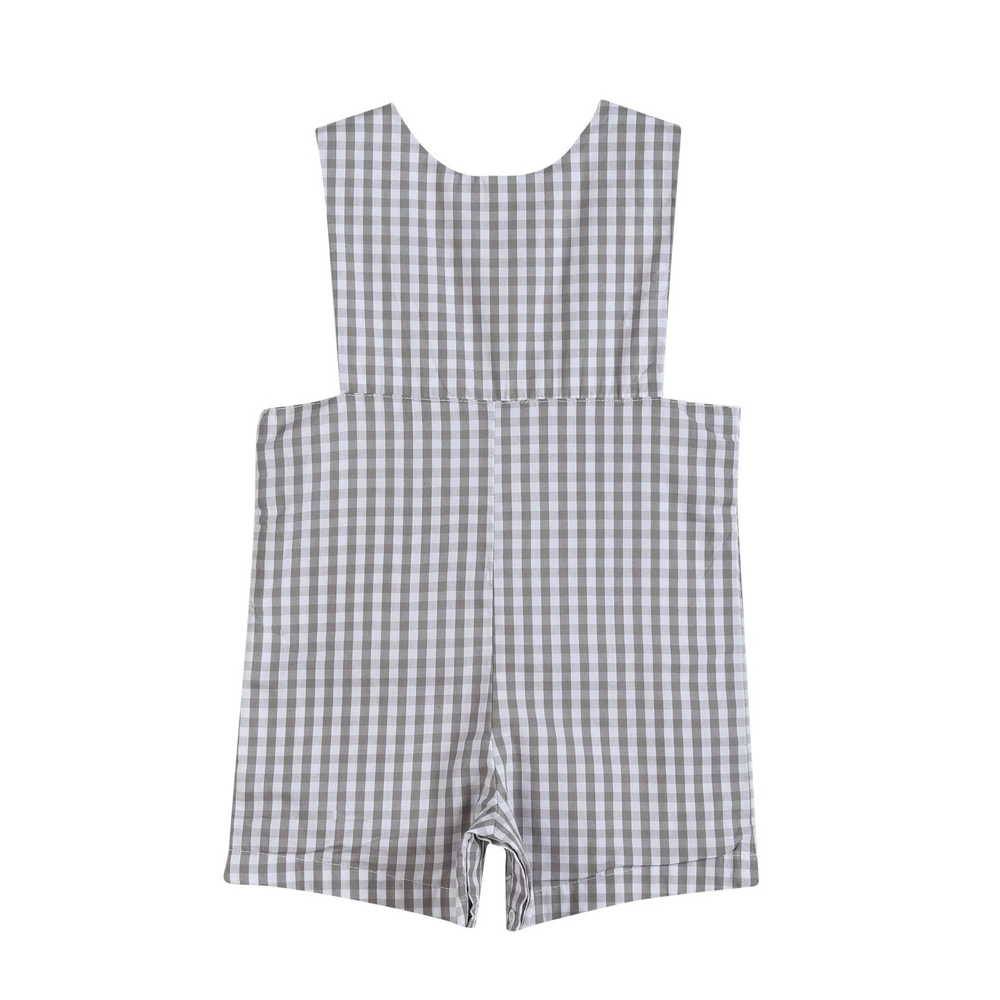 Gray Gingham Helicopter Smocked Jon Jon